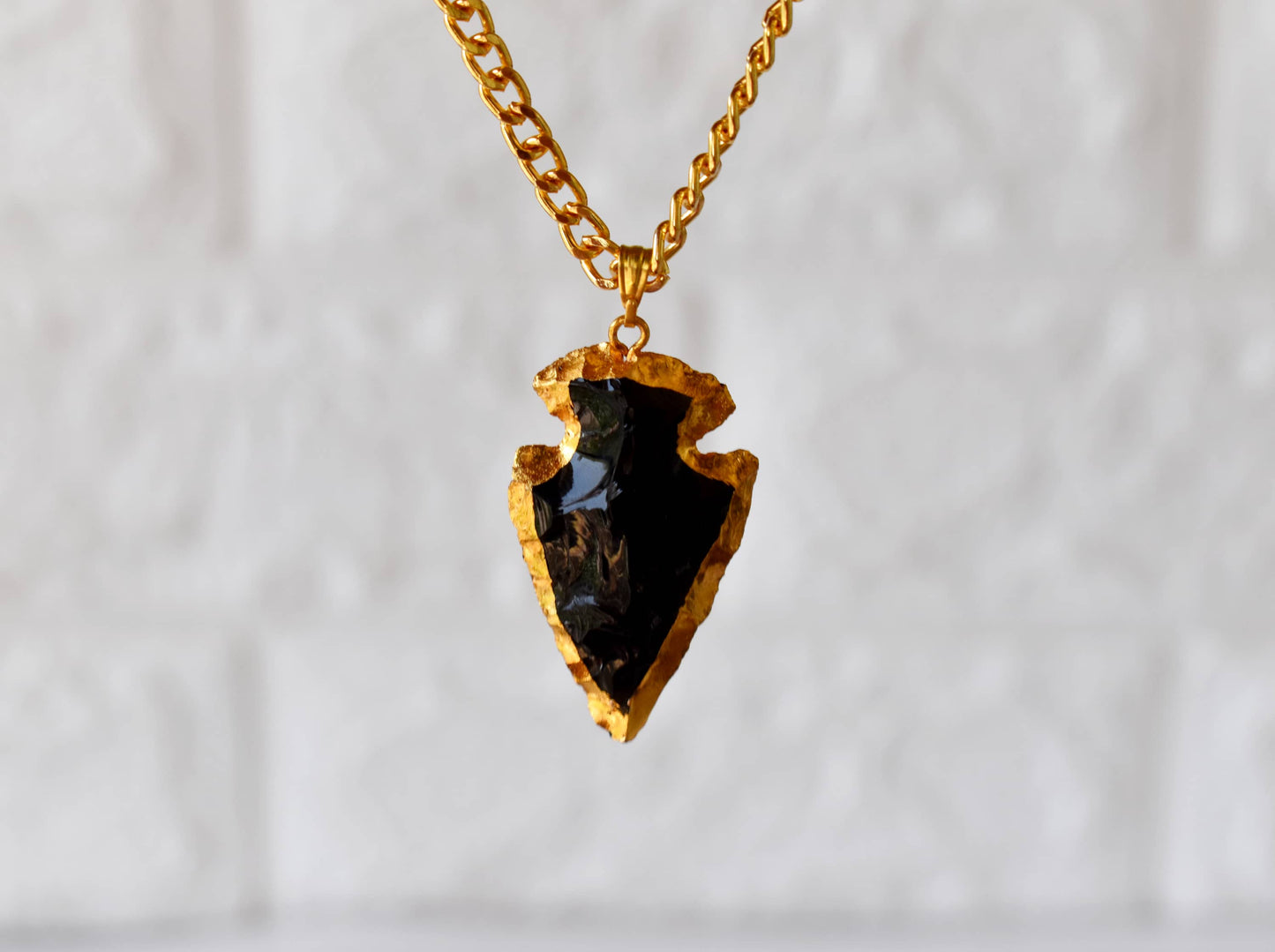 Black Obsidian Arrowhead Pendant