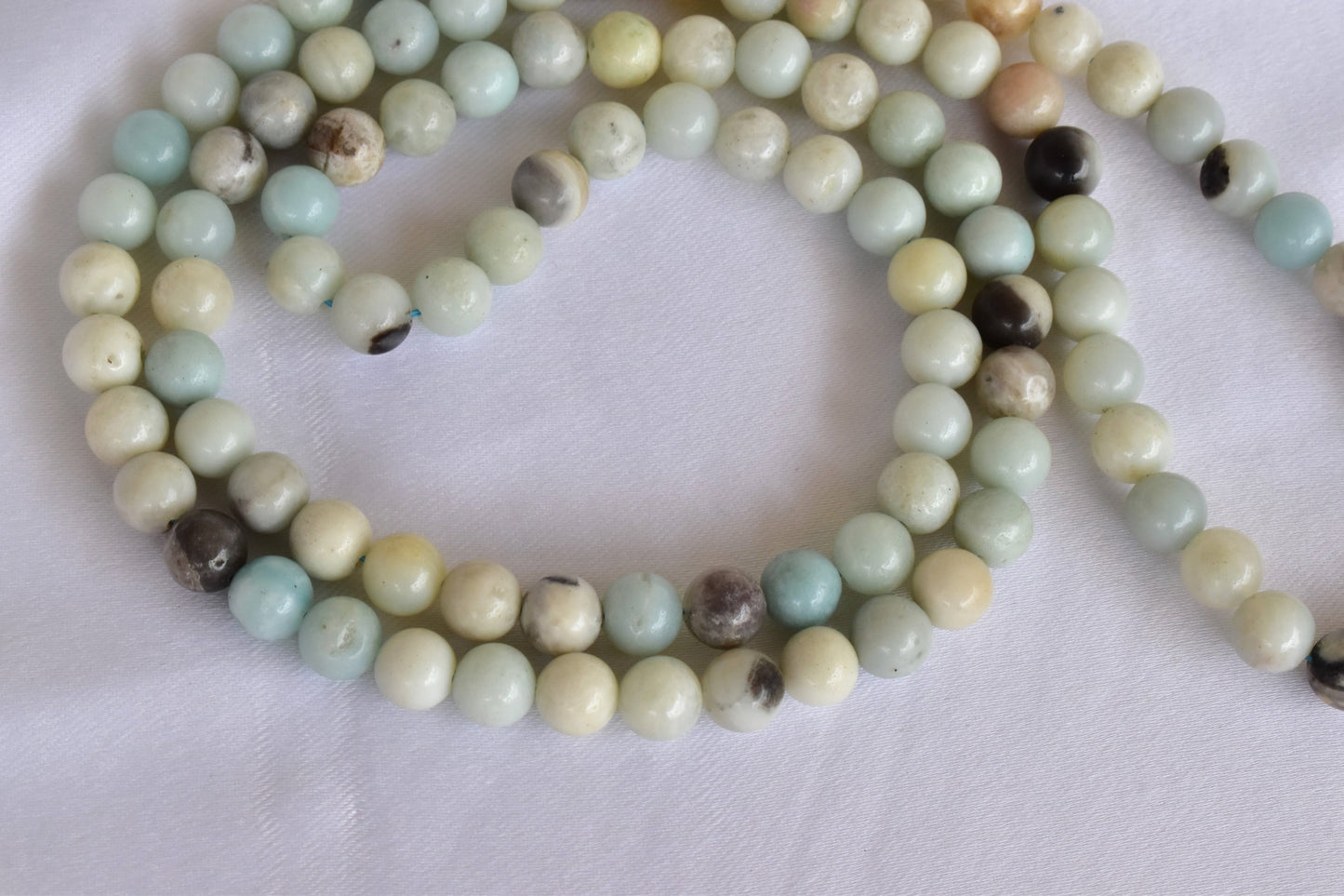 Multi Amazonite Jap Mala with 108 Beads for Emotional Balance and Spiritual Clarity, Vibrant Harmony