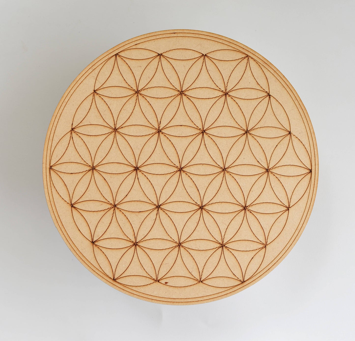 6" Wooden Tree of Life Crystal Grid Plate