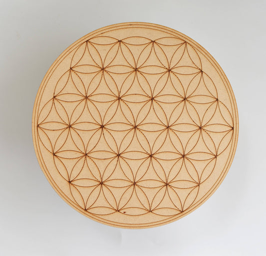 6" Wooden Tree of Life Crystal Grid Plate