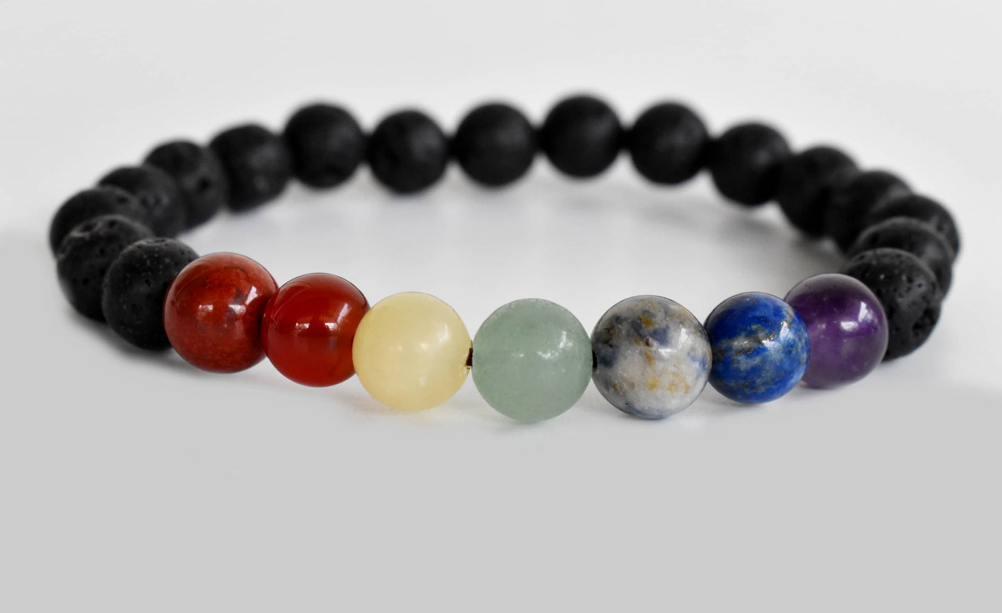 Lava with 7 Chakra Diffuser Bracelet