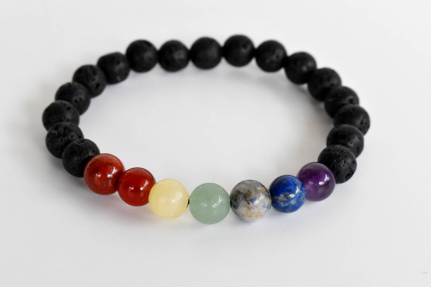 Lava with 7 Chakra Diffuser Bracelet