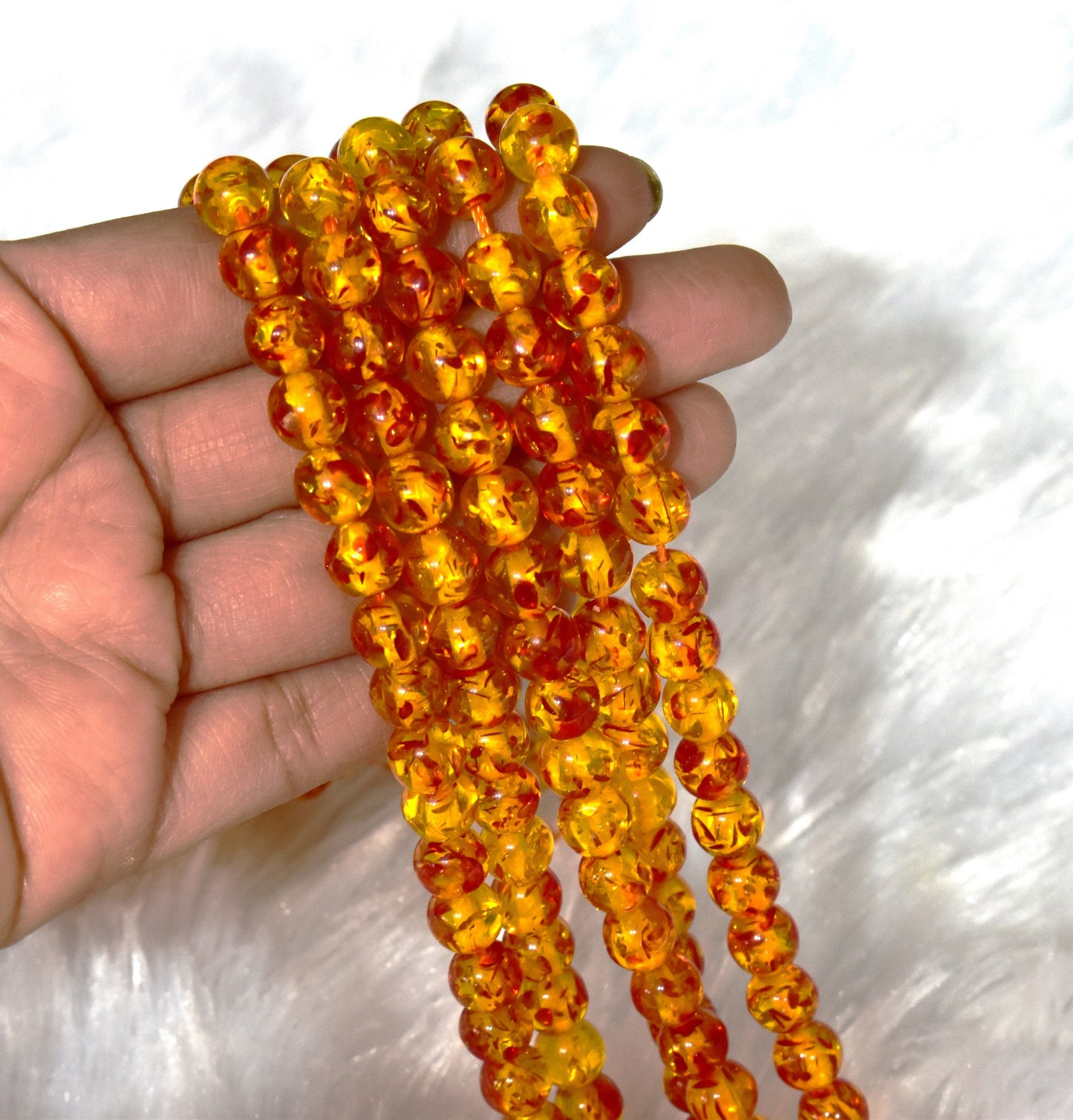 Amber Dyed Crystal Beads for Jewelry | Gemstone Beads