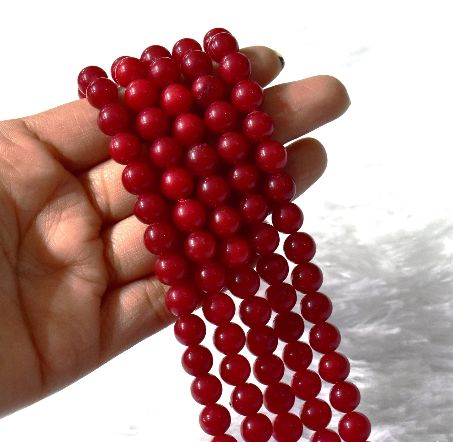 Red Coral Synthetic Crystal Beads for Jewelry | Gemstone Beads