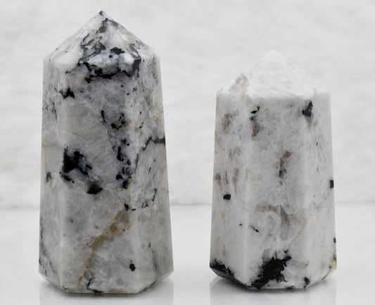Rainbow Moonstone Obelisk Tower Point 6"