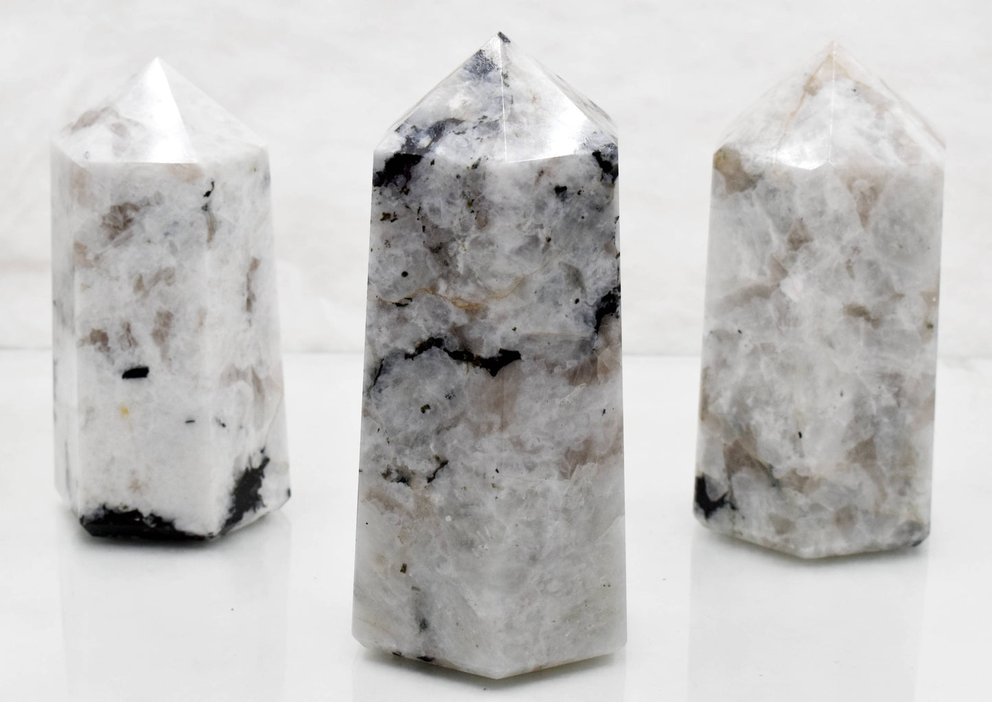Rainbow Moonstone Obelisk Tower Point 6"