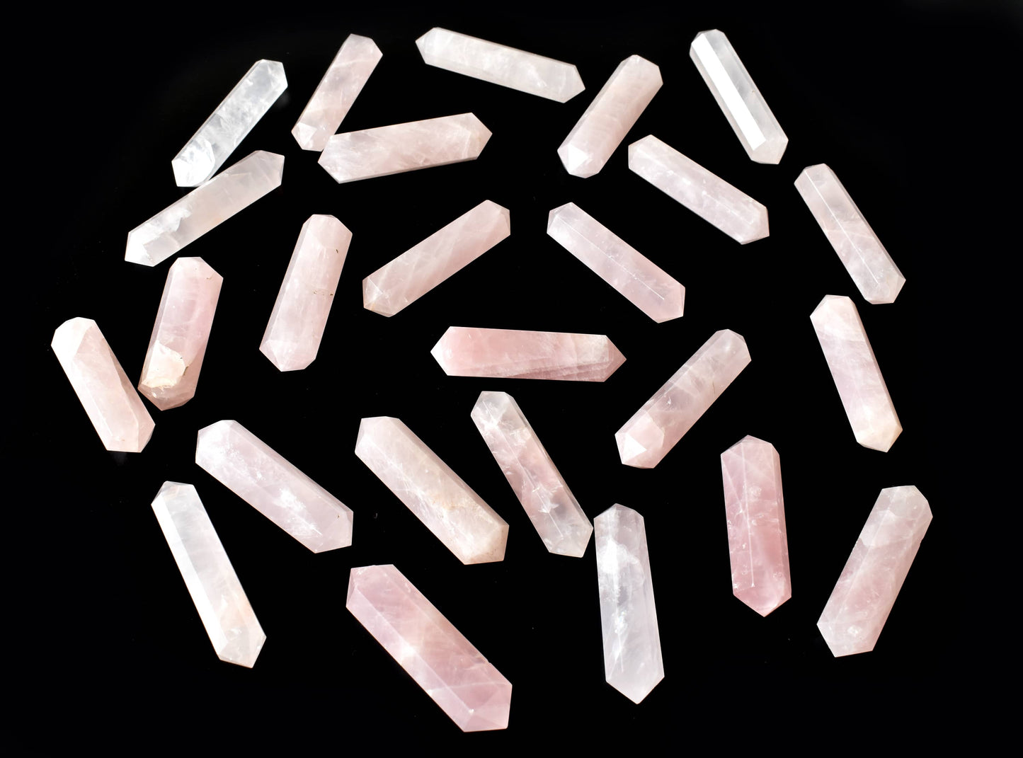 Rose Quartz Double Terminated Crystal Point Pencils