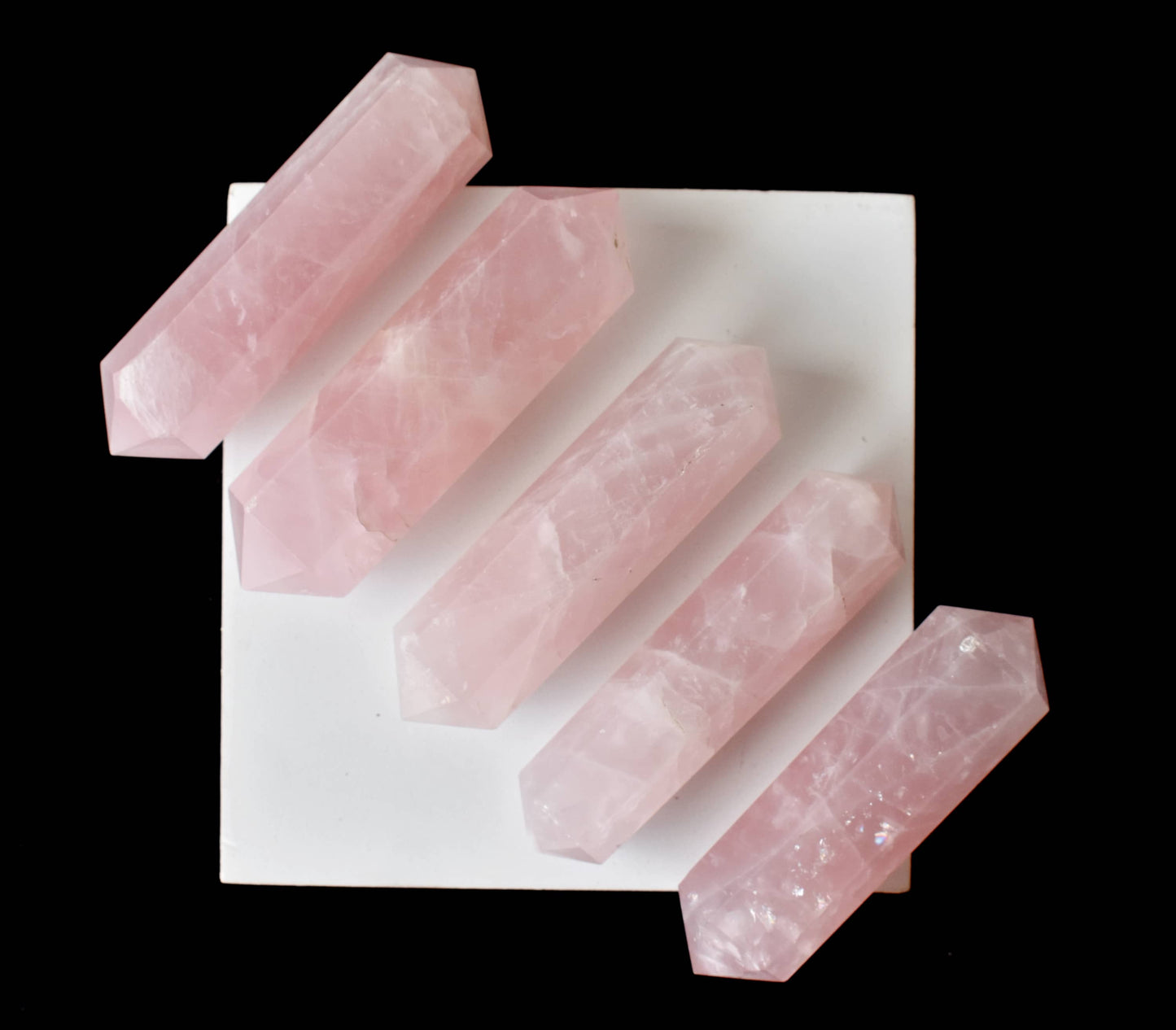 Rose Quartz Double Terminated Crystal Point Pencils