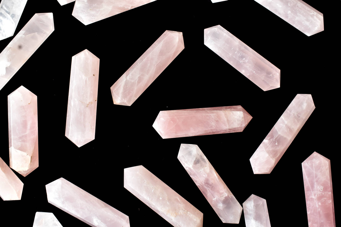 Rose Quartz Double Terminated Crystal Point Pencils