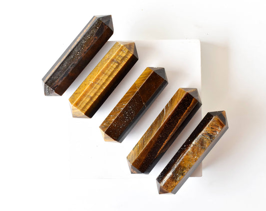 Tiger Eye Double Terminated Crystal Point Pencils