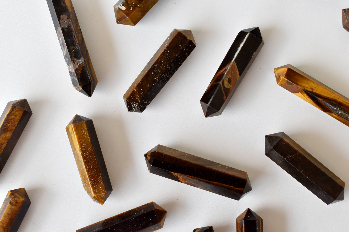 Tiger Eye Double Terminated Crystal Point Pencils