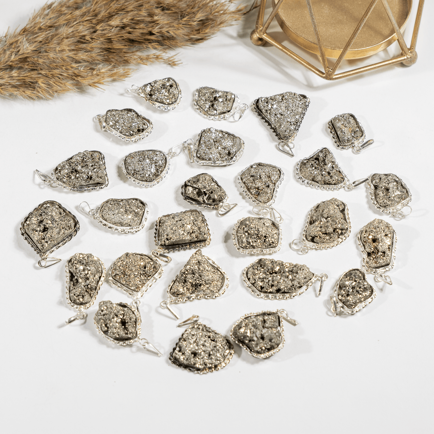 Natural Pyrite Pendant | Golden Pyrite Stone Necklace | Abundance & Protective Jewelry