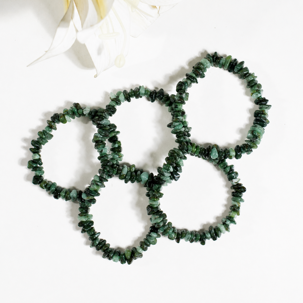 Emerald Gemstone Chip Bracelet