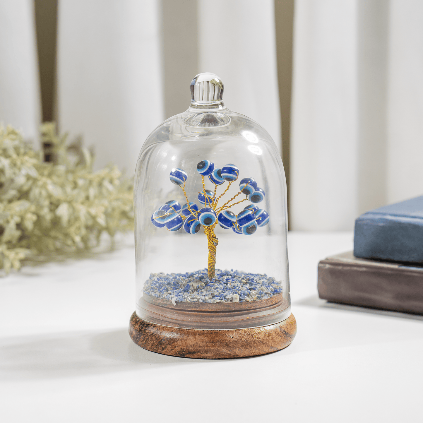 Evil Eye Dome Tree | Natural Crystal Decor | Feng Shui Tree | Healing Gemstone Bonsai | Home, Office Decor