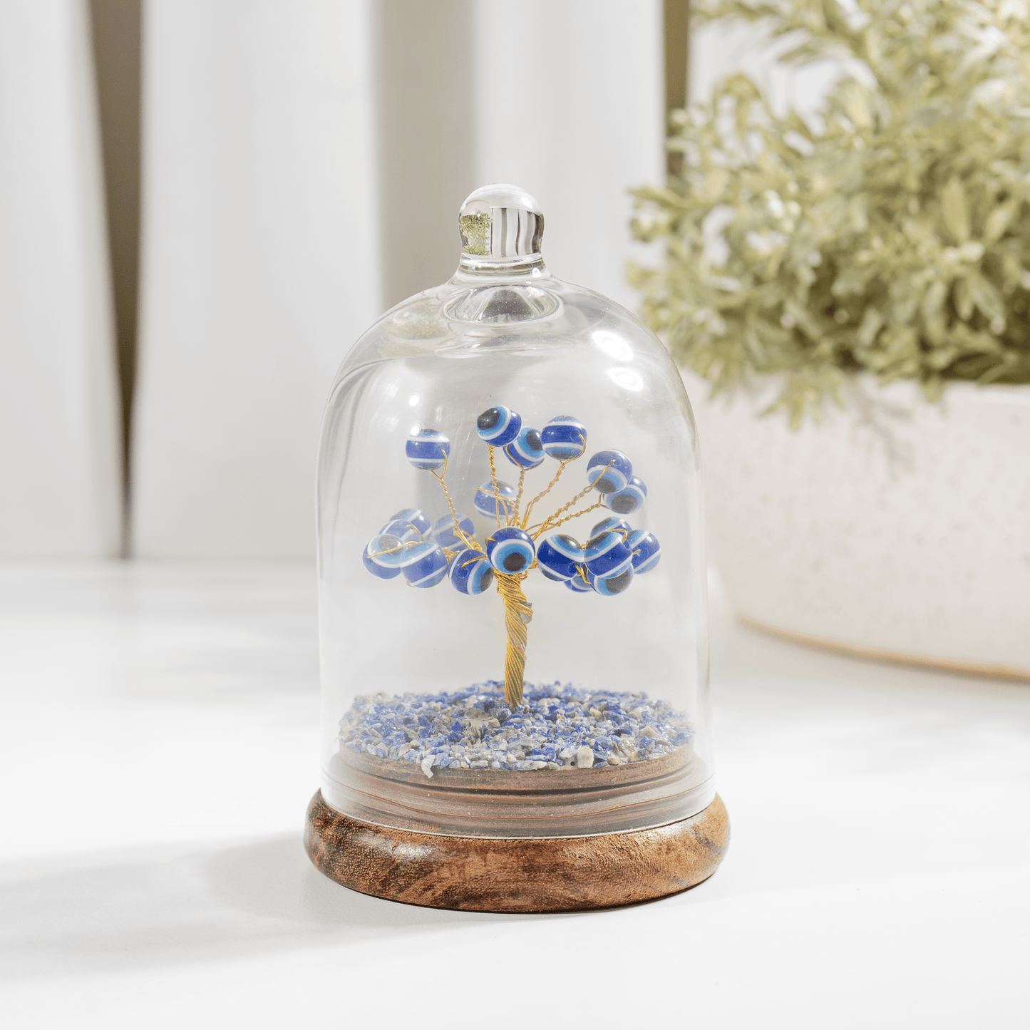 Evil Eye Dome Tree | Natural Crystal Decor | Feng Shui Tree | Healing Gemstone Bonsai | Home, Office Decor