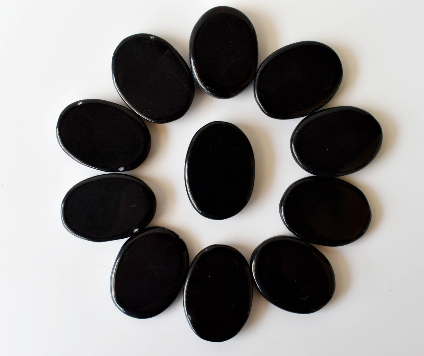 Real Black Obsidian Flat Stones