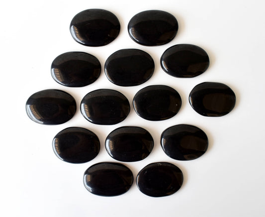 Real Black Obsidian Flat Stones