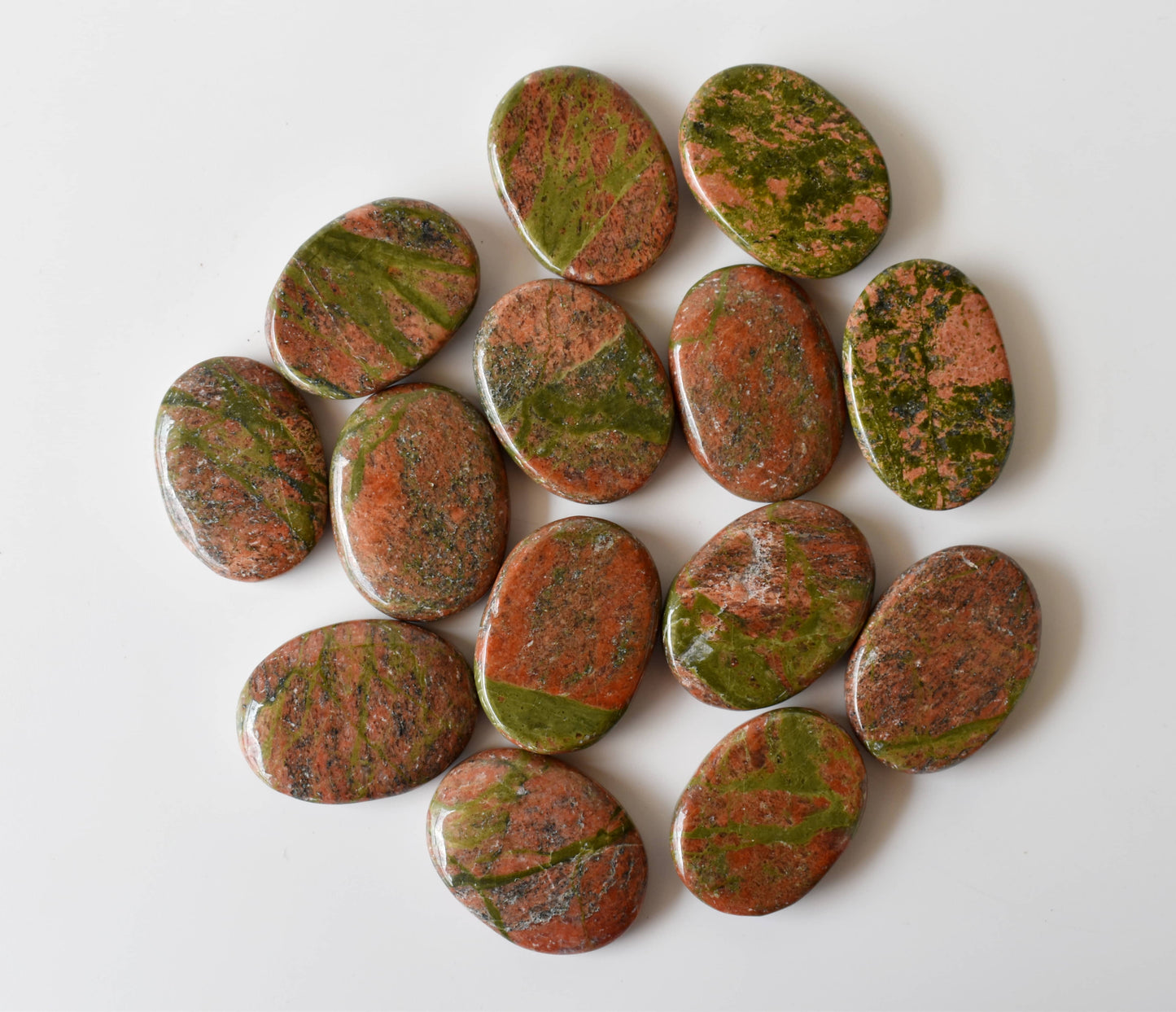 Natural Unakite Flat Stones