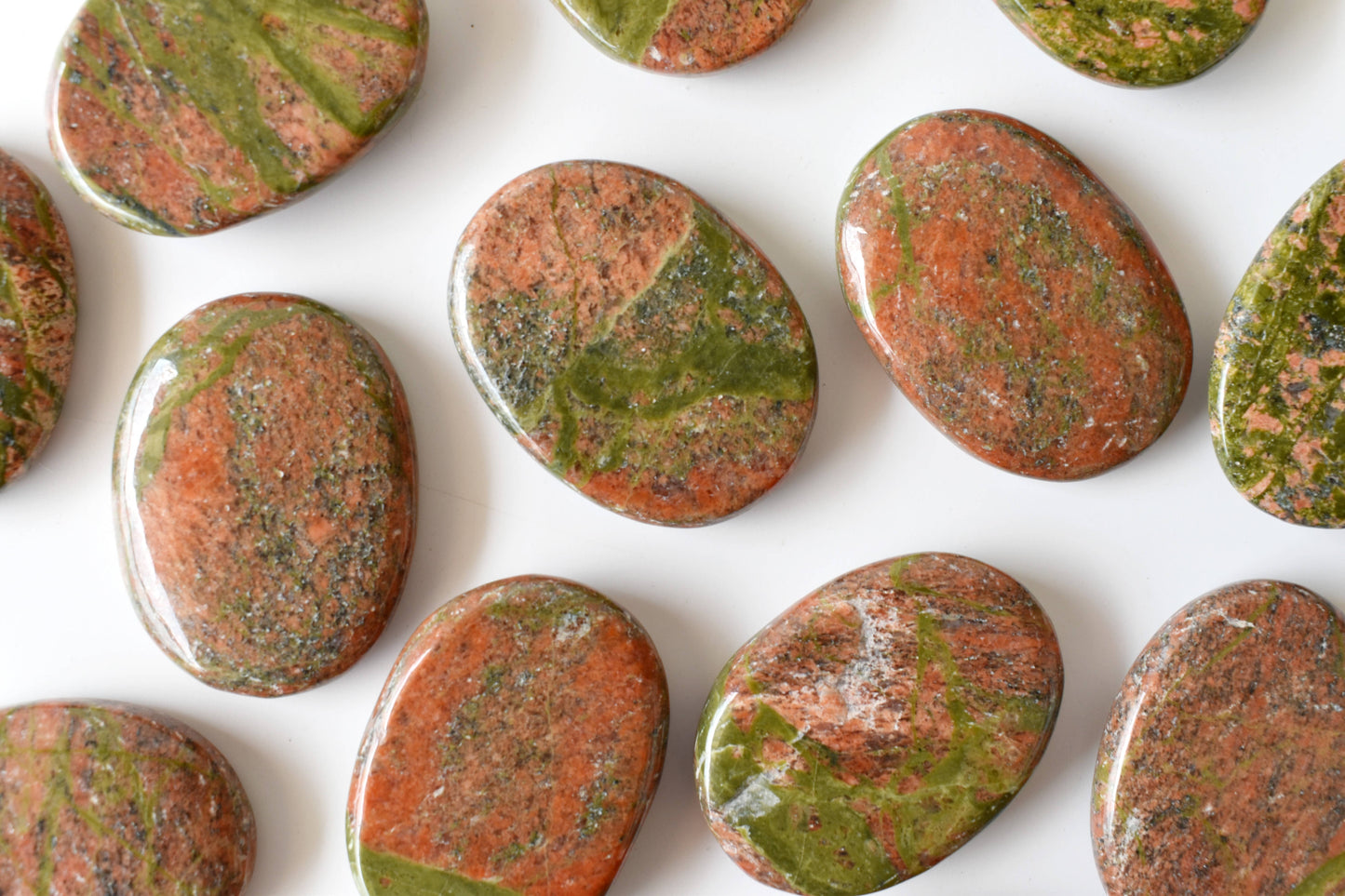 Natural Unakite Flat Stones