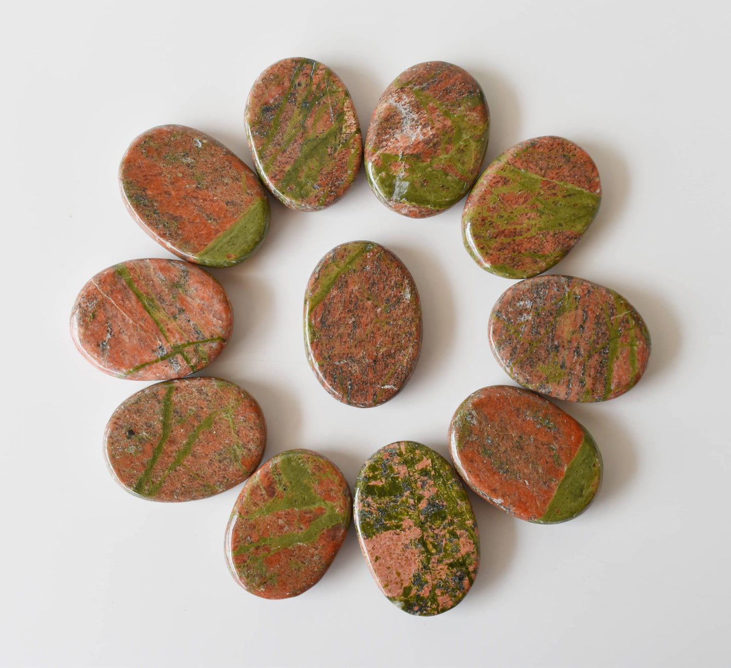 Natural Unakite Flat Stones