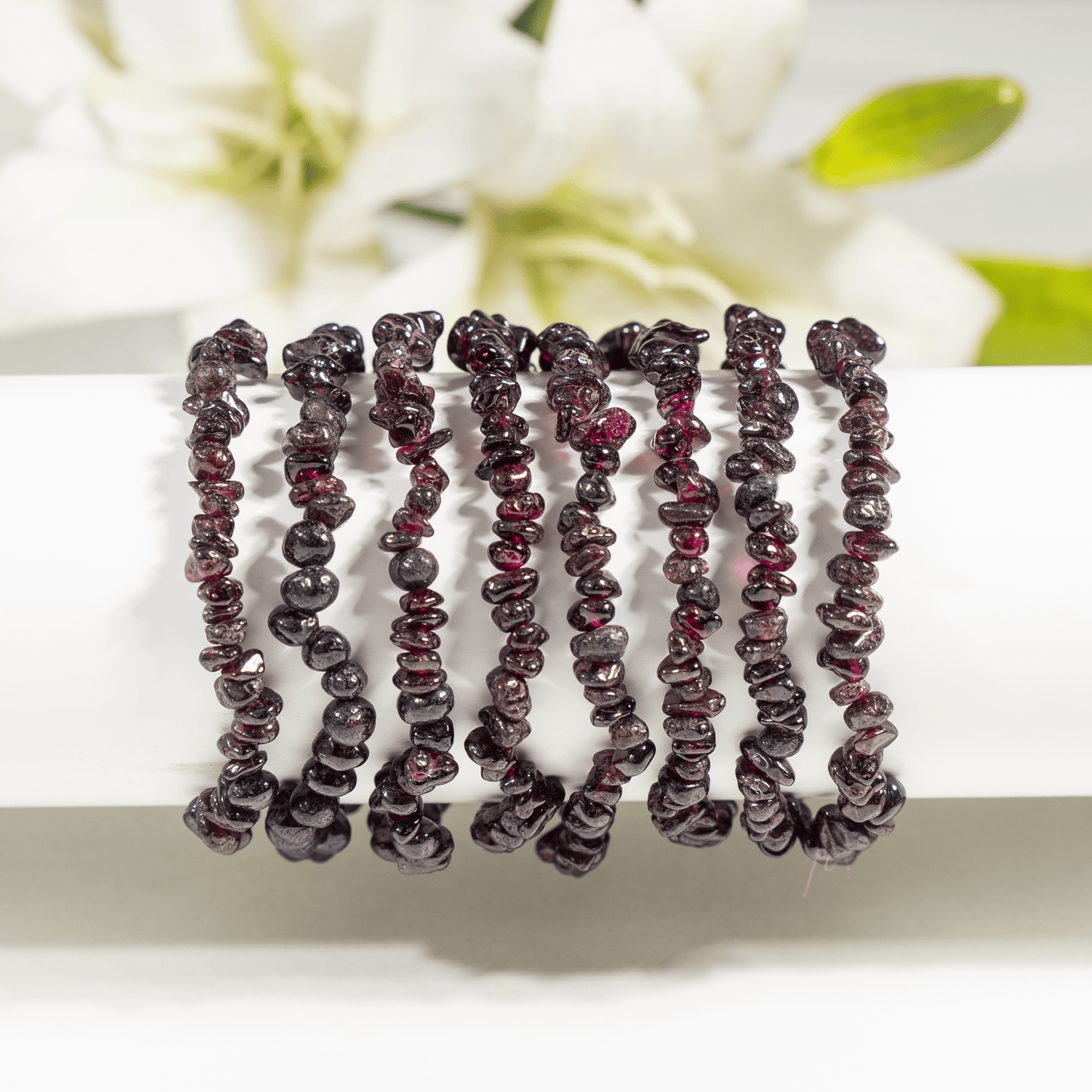 Garnet Gemstone Chip Bracelet.