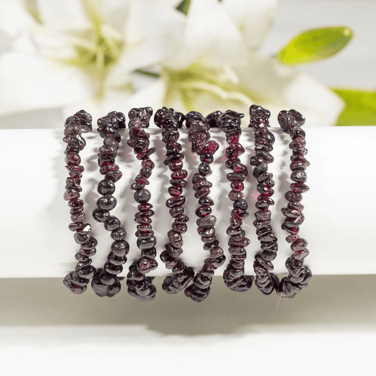 Garnet Gemstone Chip Bracelet.