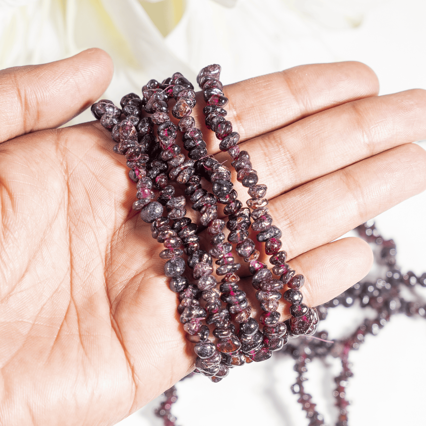 Garnet Gemstone Chip Bracelet.
