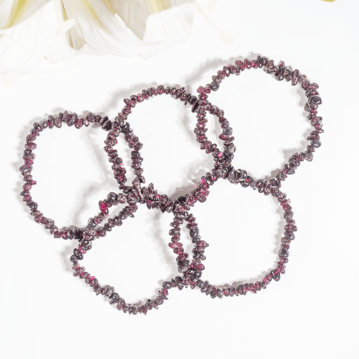 Garnet Gemstone Chip Bracelet.
