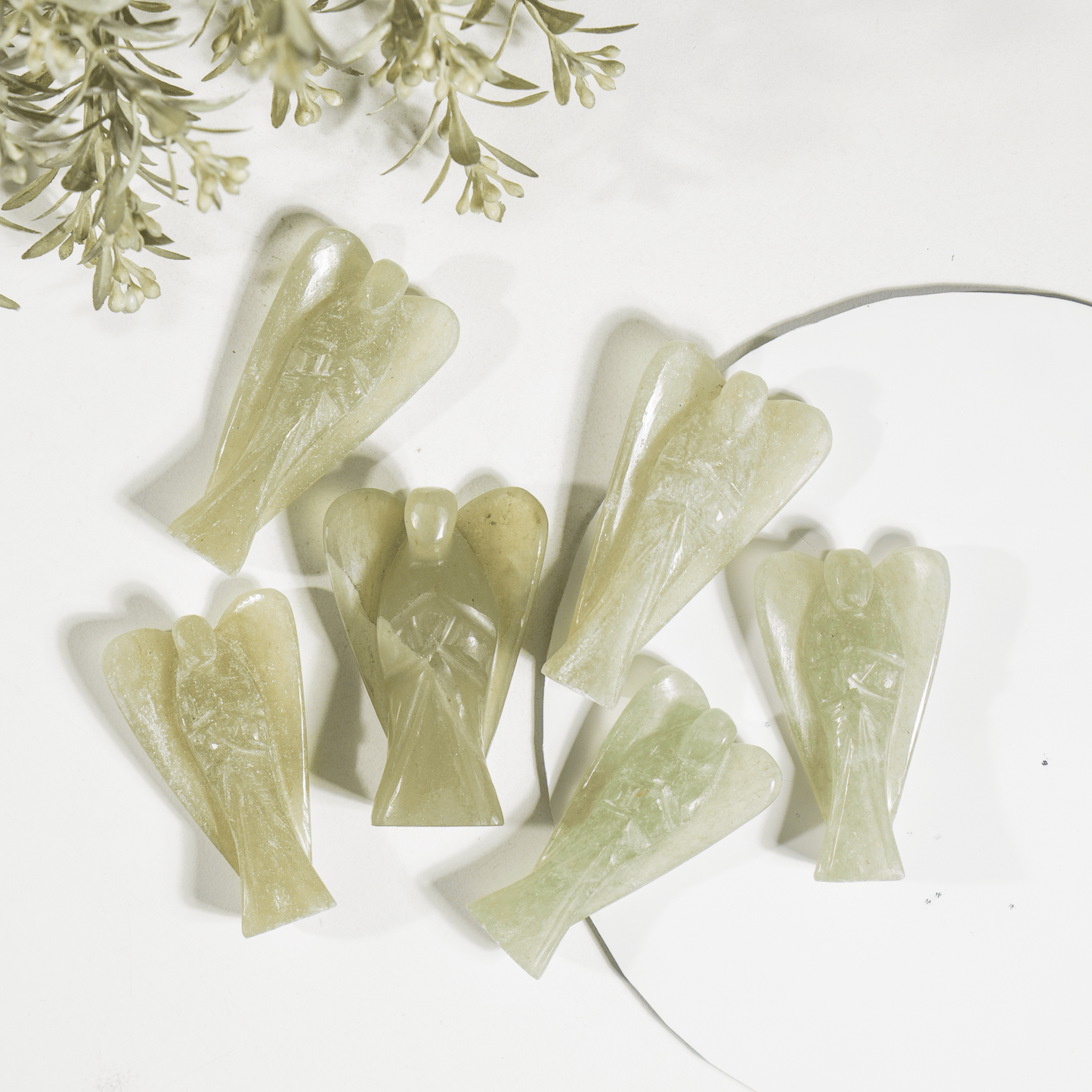 2'' Green Aventurine Angel, Gemstone Peace Angel