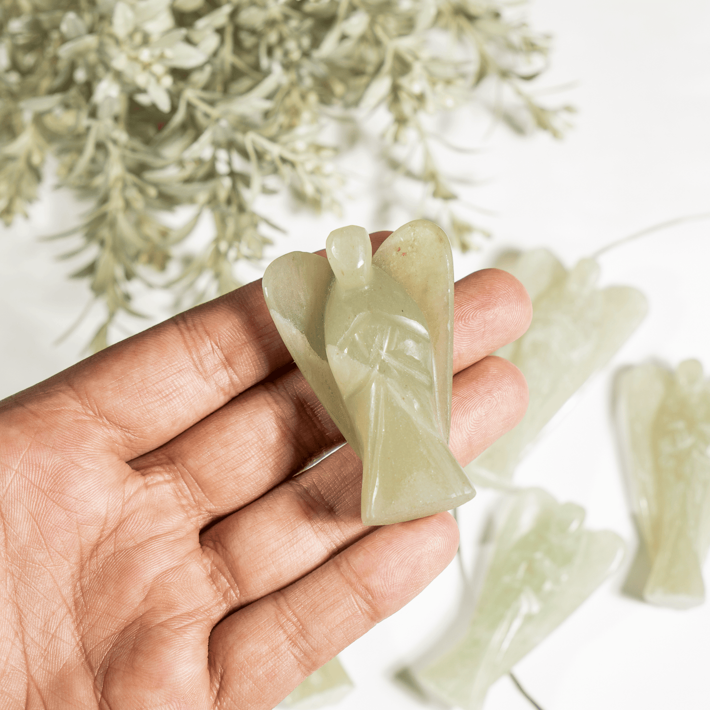 2'' Green Aventurine Angel, Gemstone Peace Angel