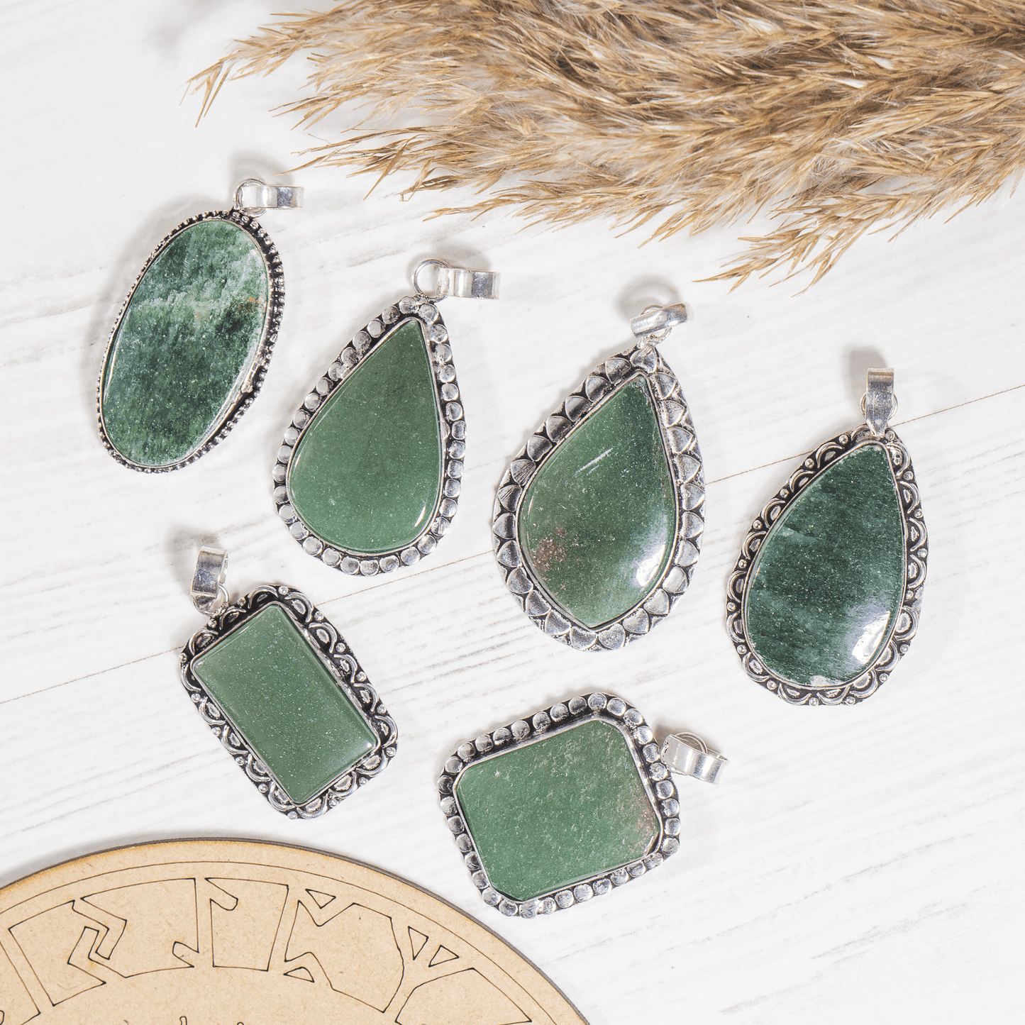 Green Jade Pendant |Crystal Jewelry | Natural Gemstone Pendant | Crystal Charm Jewelry | Boho Pendant