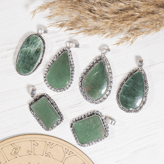 Green Jade Pendant |Crystal Jewelry | Natural Gemstone Pendant | Crystal Charm Jewelry | Boho Pendant
