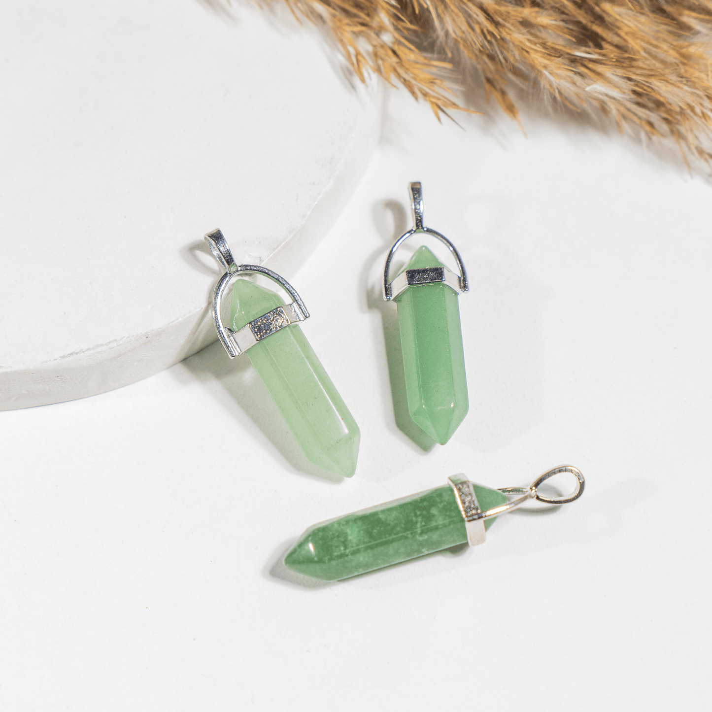 Green Aventurine Crystal Pendant | Double Terminated Crystal Point | Natural Gemstone Jewelry | Pendant Necklace