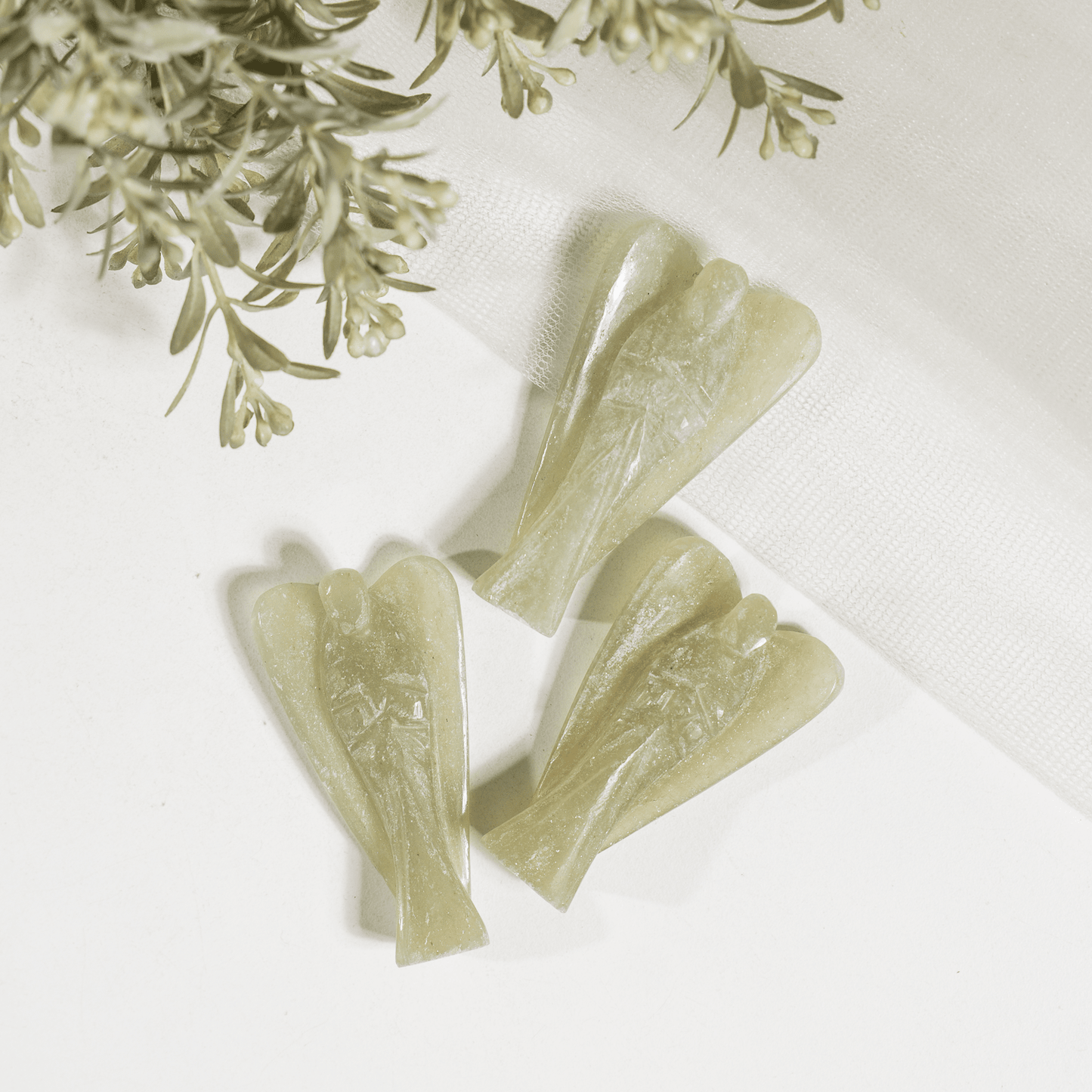 2'' Green Aventurine Angel, Gemstone Peace Angel