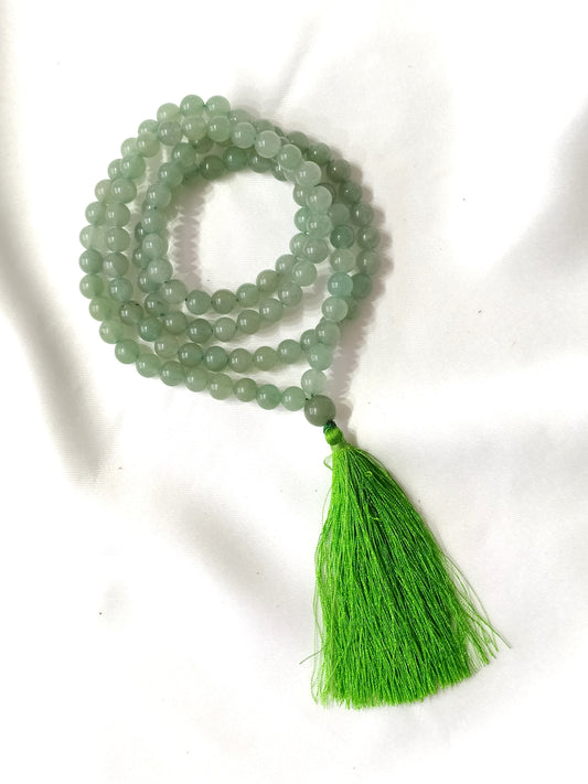 Green Aventurine | Gemstone Mala | 108 Prayer Bead Mala | Prayer Mala