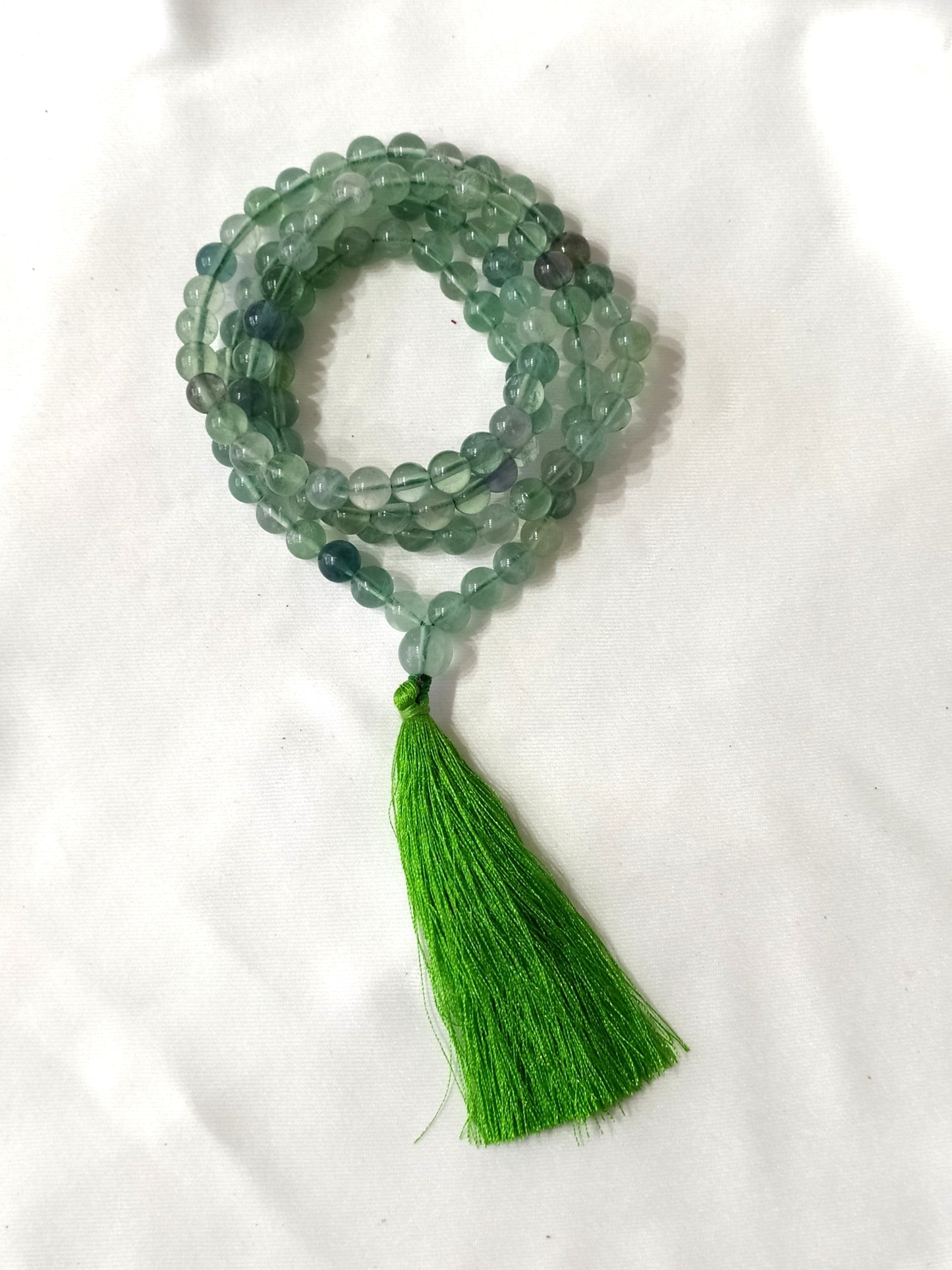 Green Fluorite | Gemstone Mala | 108 Prayer Bead Mala | Prayer Mala