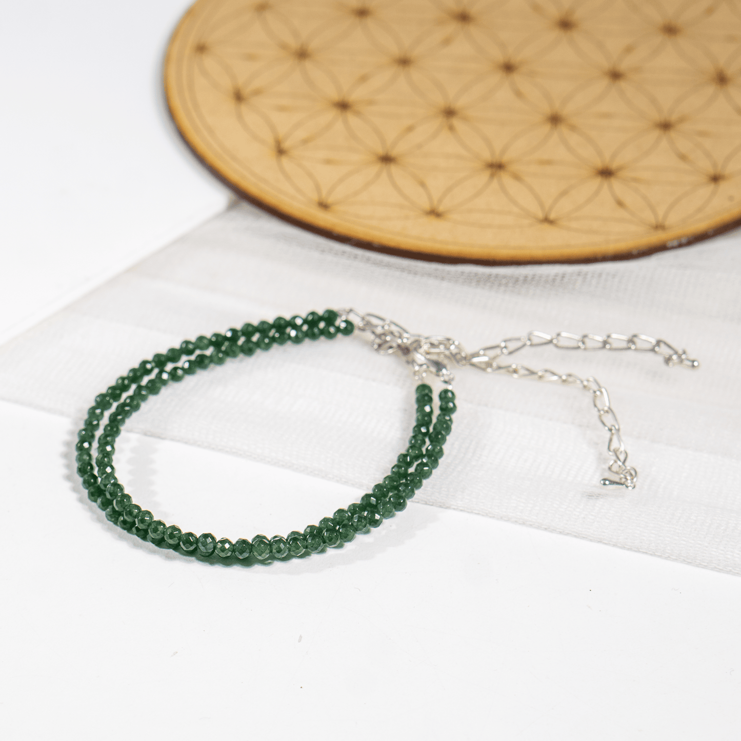 Green jade  Crystal Anklet | Natural Healing Crystal Anklet | Energy Protection & Spiritual Jewelry