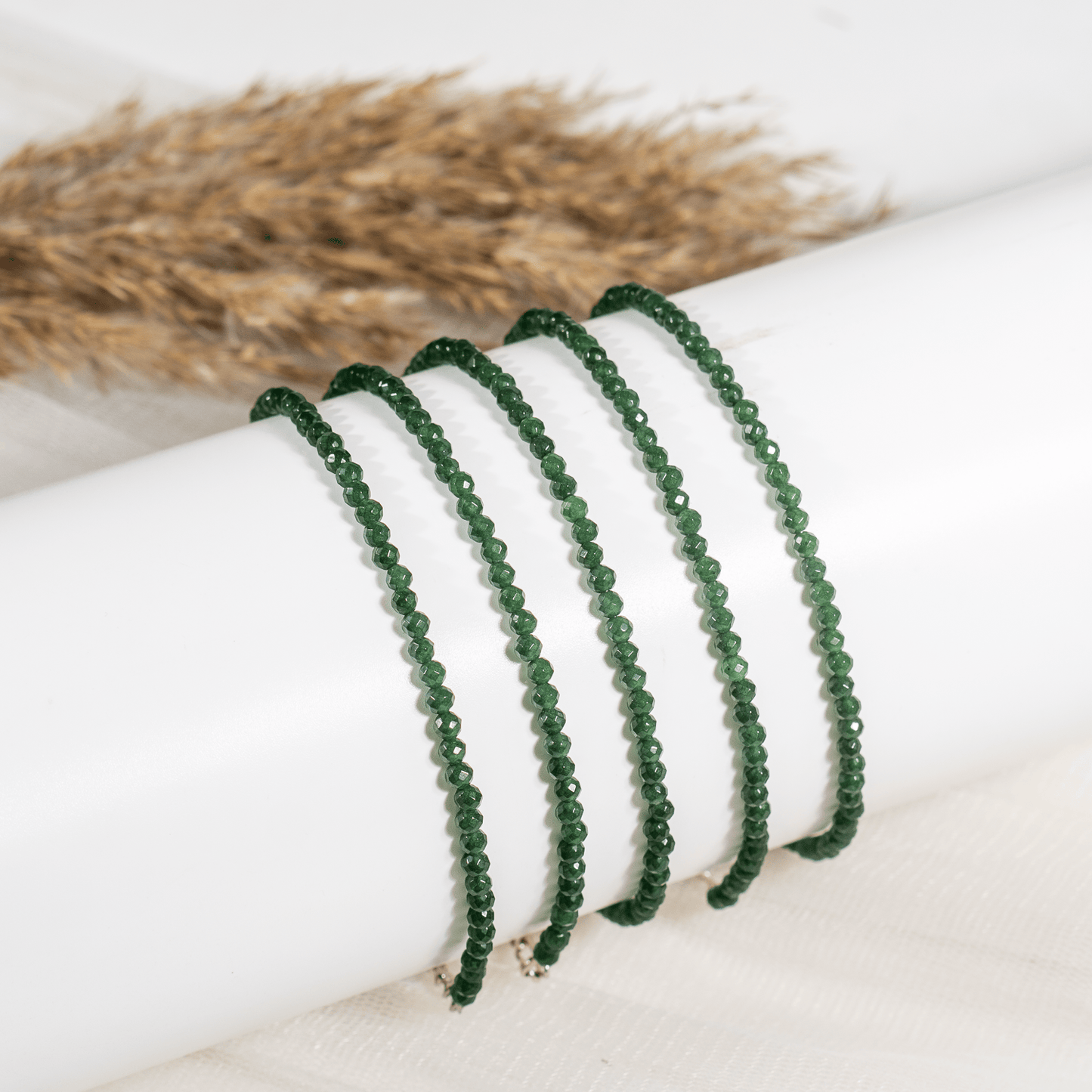 Green jade  Crystal Anklet | Natural Healing Crystal Anklet | Energy Protection & Spiritual Jewelry