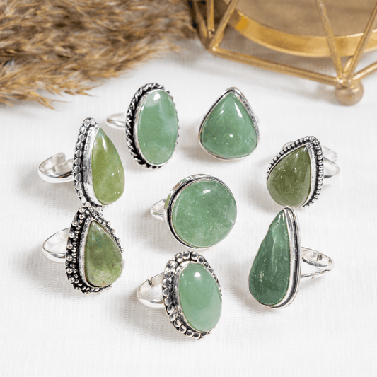 Green Jade Ring | Adjustable Ring | Gemstone Ring  | Boho Ring | Gemstone Ring