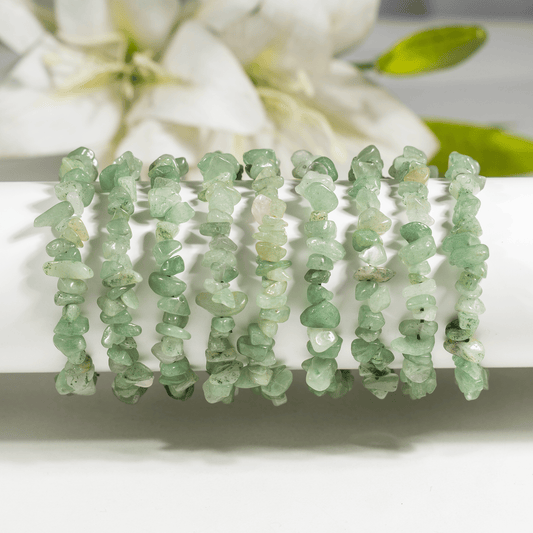 Green Aventurine Gemstone Chip Bracelet