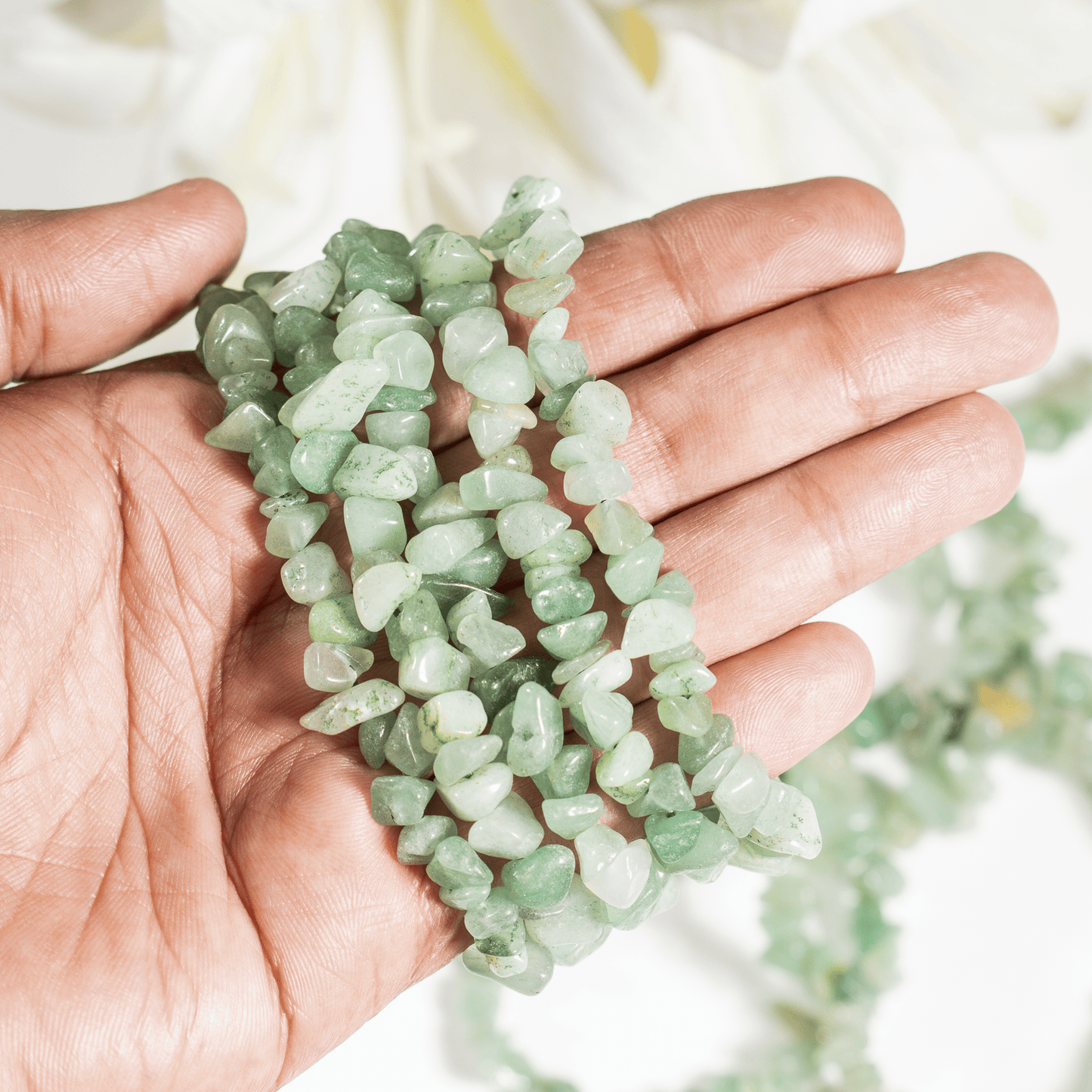 Green Aventurine Gemstone Chip Bracelet