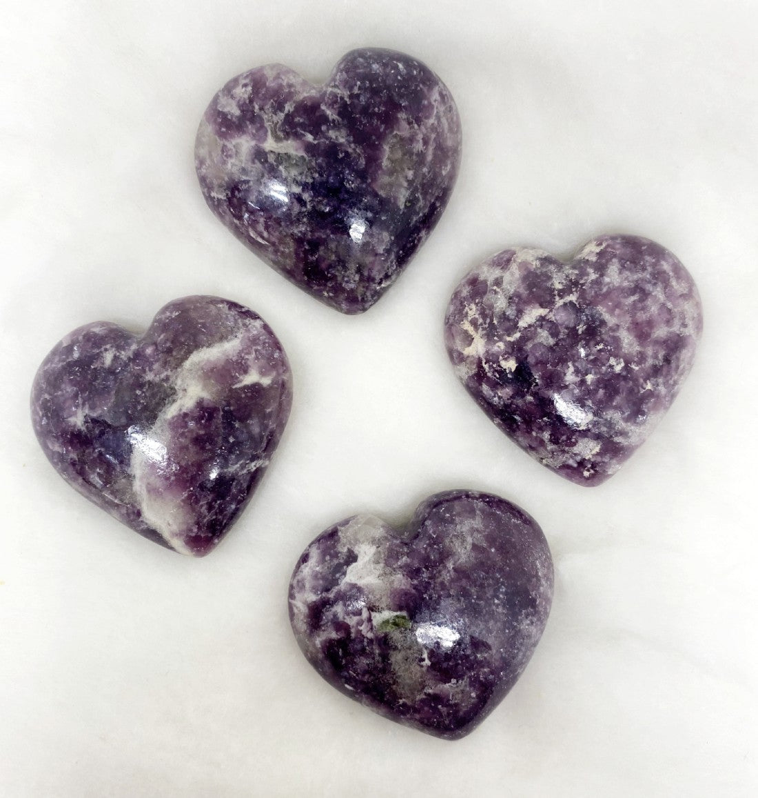 1kg Lepidolite Heart Crystals (2 inch)