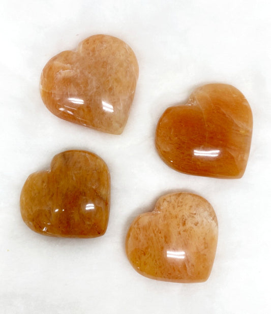 1kg Orange Aventurine Heart Crystals (2 inch)