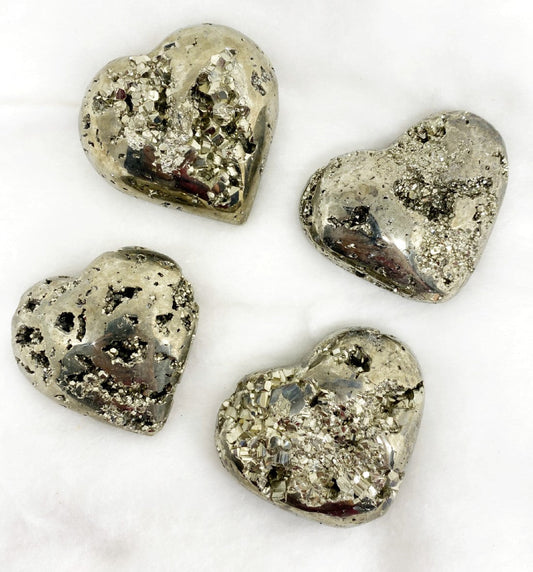 1kg Pyrite Druzy Heart Crystals (2 inch)