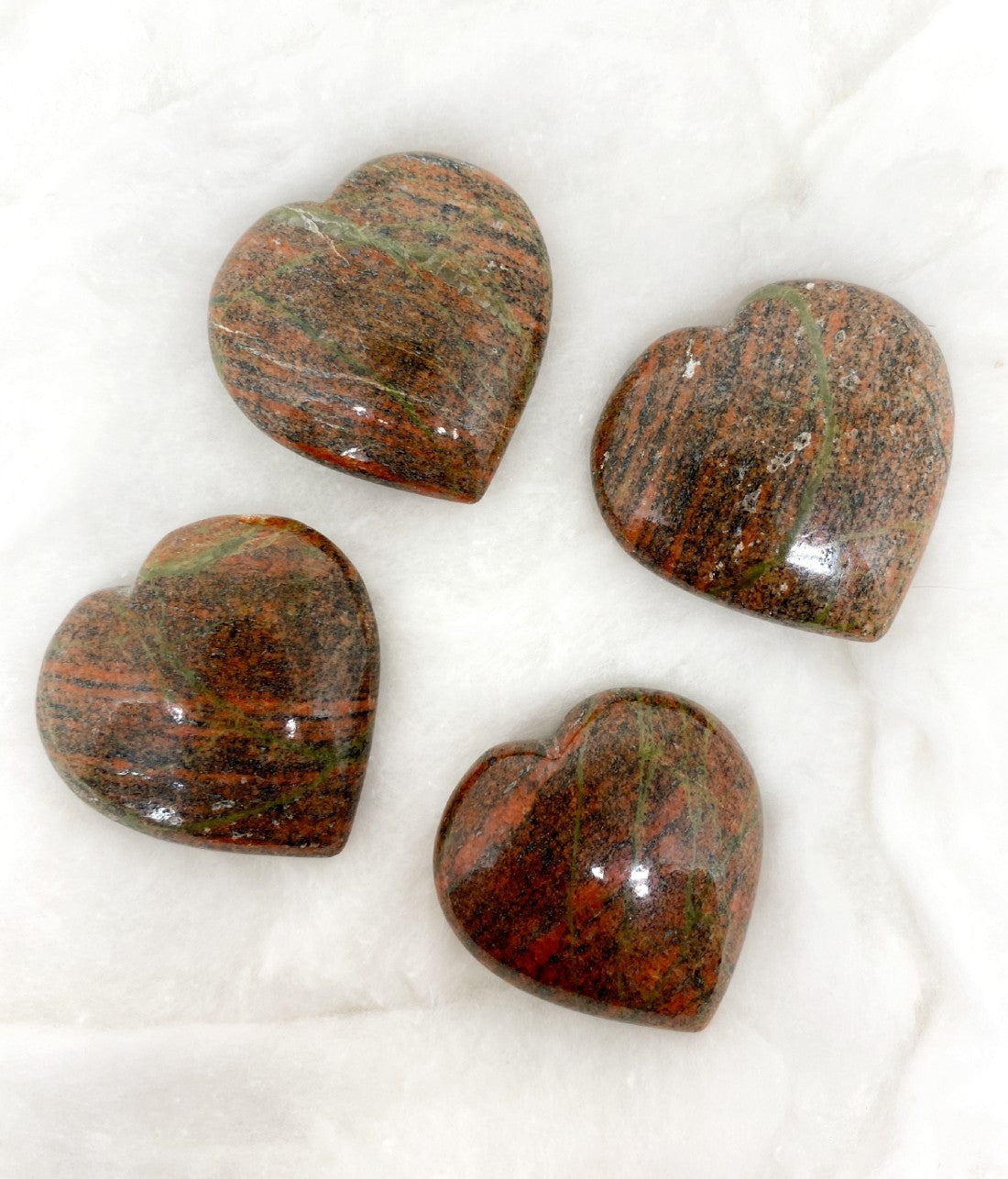 1kg Unakite Heart Crystals (2 inch)