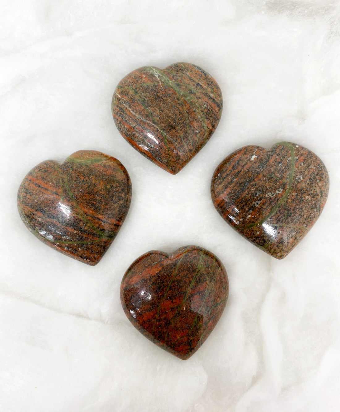 1kg Unakite Heart Crystals (2 inch)