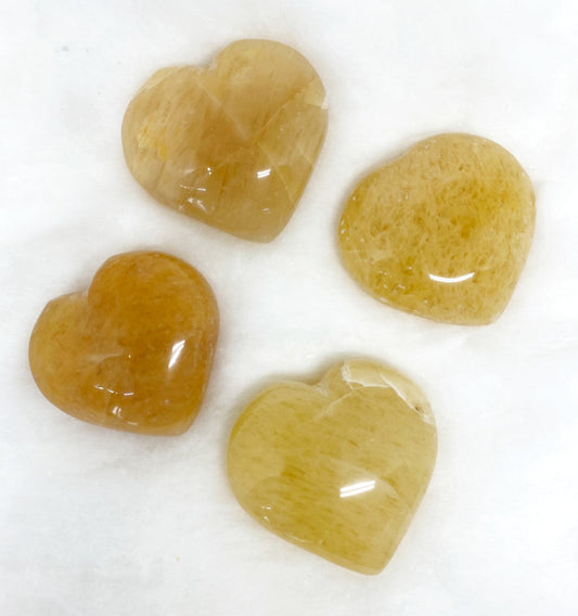 1kg Yellow Aventurine Heart Crystals (2 inch)