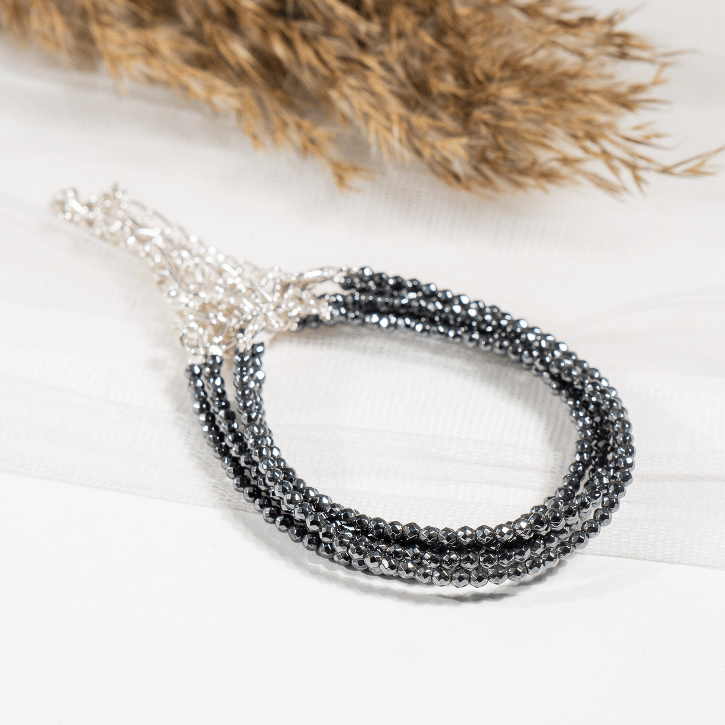 Hematite  Crystal Anklet | Natural Healing Crystal Anklet | Energy Protection & Spiritual Jewelry