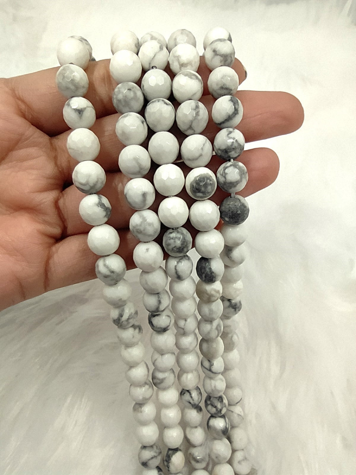 Howlite Faceted Beads | Crystal Beads for Jewelry