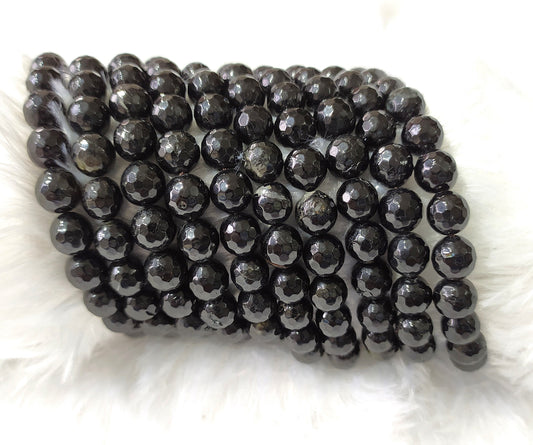 Black Tourmaline Faceted Beads | Crystal Beads for Jewelry